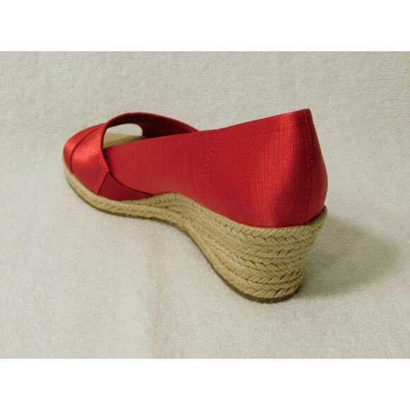 W651 Easy Street Red Thai Silk Jasper Super Flex Espadrille Sandals 7.5 M - Picture 3 of 5